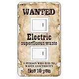スイッチプレート カバー おもしろ WANTED 2つ穴