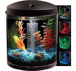 KollerCraft AQUARIUS AquaView 360 Aquarium Kit with LED Light - 2-Gallon