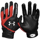 Under Armour Clean Up II Batting Gloves - Black/Red
