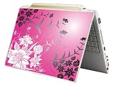 Bundle Monster MINI NETBOOK Laptop Notebook Skin Sticker Cover Art Decal - 7" 8" 9" 10" - Fit HP Dell Asus Acer Eee Compaq MSI - Pink Floral