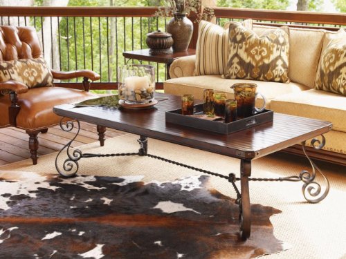 Cherry Creek Rectangular Cocktail Table by Lexington - Brown Mahogany Finish (455-945)