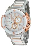 Oniss #ON612-M Men's Bold Collection White Ceramic Combo Swiss Chronograph Watch