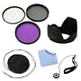 GTMax 58mm Professional Accessory Kit for Canon EOS Rebel SL1 T5i T4i T3i T3 T2i T1i XT XTi XSi 6D 7D 60D 60Da[Includes: Filter Set + Lens Cap + Cap Holder + Lens Hood + Cleaning Cloth]