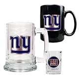 New York Giants NFL 15oz Tankard, 15oz Ceramic Mug & 2oz Shot Glass Set - Primary Logo