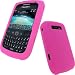 iGadgitz Pink Silicone Skin Case Cover for BlackBerry Curve 8900 + Screen Protector