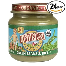 Earth's Best 2nd Green Beans/rice, 4 Ounce Jars (Pack of 24)
