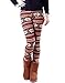 HDE Women Winter Knit Leggings Fleece Line Nordic Design Thermal Insulated Pants (White Poinsettia, Medium)