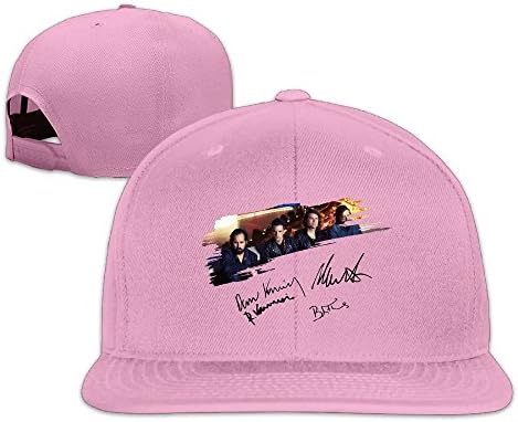 Geek Men&amp;women The Killers Crystal Member Signatures Flatbrim Pink Cap