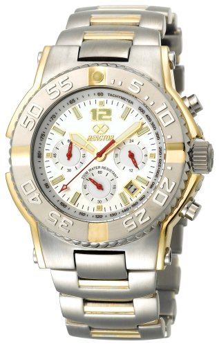 REACTOR Men's 75102 Critical Mass Chronograph White Dial Two-Tone Watch
