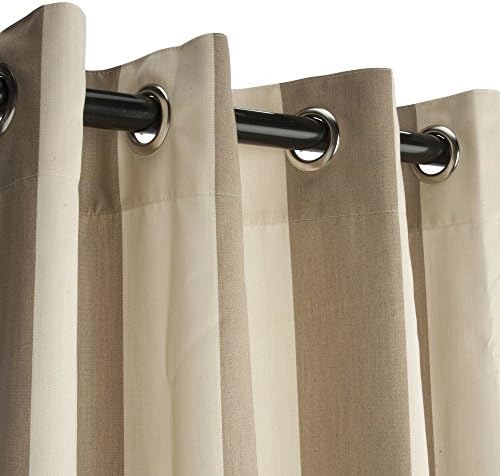 Essentials by DFO Sunbrella Outdoor Curtain with Nickel Plated Grommets in Regency Sand 50 in x 84 in