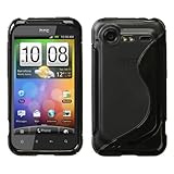 Clear Smoke/Solid Black (S Shape) Gummy Hard Protector Back Cover Cas For H ....