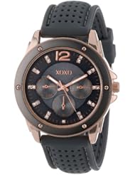 XOXO Womens XO8077 Grey Bumpy Rubber Analog Watch