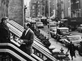 Pollster Louis Harris Taking a Public Opinion Poll Photographic Poster Print, 32x24