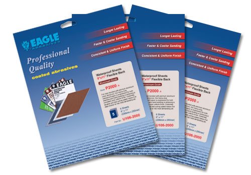 Eagle U105-2000 - 9x11 Aluminum Oxide Flexible-Back Waterproof Sheets - Grit P2000 - (Job-Pak) - 5 Sheets/Pack - 1 Pack