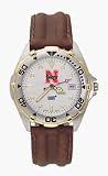 Nebraska Cornhuskers N with Huskers All Star Watch with Leather Band - Men's
