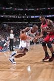 New Jersey Nets v Philadelphia 76ers: Thaddeus Young and Kris Humphries Photographic Poster Print by David Dow, 28x42