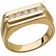 1/2Ct.T.W. Round Brilliant Cut Diamonds, 14Kt. Yellow Gold. Men's Diamond Ring