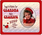 Hugs & Kisses for Grandma and Grandpa Valentine Photo Magnet Frame Gift
