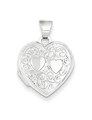 14k White Gold Heart Locket. Metal Wt- 0.74g