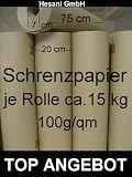 Produkt-Bild: 1 Rolle Schrenzpapier 15 kg 100g/qm 75 cm x 20 cm Stopfpapier F&uuml;llpapier Paketpapier Papier Kn&uuml;llpapier Verpackungspapier Verpacken