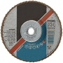 PFERD Polifan SG Abrasive Flap Disc, Type 27, Threaded Hole, Phenolic Resin Backing, Zirconia Alumina
