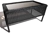 Strathwood Bahia Resin Wicker Coffee Table with Glass Top