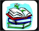 Decorated Mouse Pad with green, reading, glasses, worm, book
