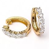 2.15 Carat 14KYG Diamond Hoop Earrings