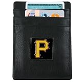 MLB Pittsburgh Pirates Black Leather Card Holder & Money Clip