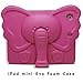 NCURV Apple iPad Mini EVA case - Best Protection - Shock Proof - Perfect Custom fit for Your iPad Mini Tablet 1, 2,3 - Cute Animal - Elephant Case with Stand for Kids - Pink