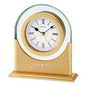Seiko Desk and Table Alarm Clock Gold-Tone and Glass Case #QHE047GLH by Seiko