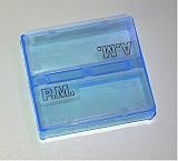 Peek-a-box 2 Compartments Pill Box Organizer Color Transparent Blue-Made in the Usa