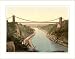 FRAMED - Clifton suspension bridge from the cliffs Bristol England, c. 1890s