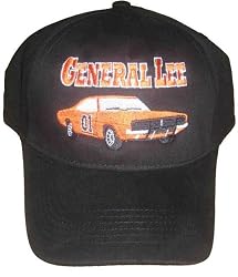 Dukes of Hazzard General Lee Black Hat Cap Fitted