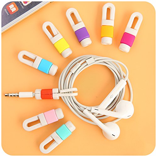 Earphone Cable Protector Headphone Wire Saver, 8 Pack Color Headset Cord Protective Gadgets