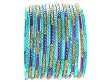 Beachcombers! Ethnic Glass Indian Wedding Bridal Bollywood Bangles Belly Dance Bracelets Set Purple Blue