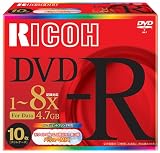 RICOH DM8RD-C10CW DVD-Rメディア 8倍速 データ用 10枚パック プリンタブル