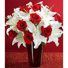 Valentine's Day Flowers - Always and Forever Flower Bouquet with Vase