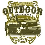 Ford Truck F-150 OUTDOOR ADVENTURES Classic Adult Pullover Hooded Sweatshirt Hoodie Hoody - White