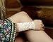 Lace Wrist Cuff Bracelet (White) Stretch for Women