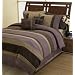 Plum Jacaranda Striped Micro Suede Luxury Bed in a Bag Comforter 6 piece Bedding Set - King Size