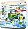 John Deere Square Tin Box with Removable Top, Art By Edward C. Schaefer