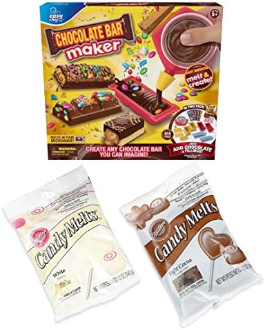 Chocolate Bar Maker Kit with Light Chocolate and White Candy Melts Bundle of 3 Items