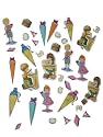 Streumotive Tischdekoration Basteln Dekoration Papier Schulanfang Schulbeginn Schulstart
