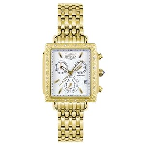 Invicta Women's Square Angel Diamond Gold-Tone Chronograph Watch #5375