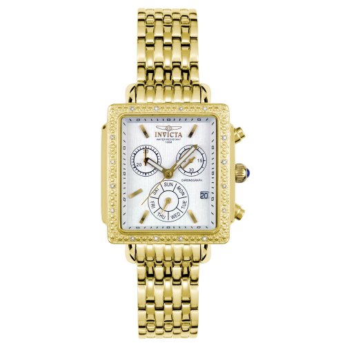 Invicta Women's 5375 Square Angel Diamond Gold-Tone Chronograph Watch
