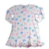 Sara's Prints - Toddler Girls Long Sleeve Butterfly Nightgown, White, Multi