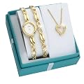 Limit Ladies Gold Plated Stone Triple Gift Set Analogue Watch 6667G.21 with Mother of Pearl Dial