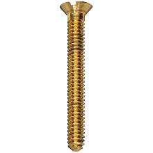 Brass Machine Screw, Flat Head, Slotted Drive, #0-80, 1/8" Length (Pack of 100)