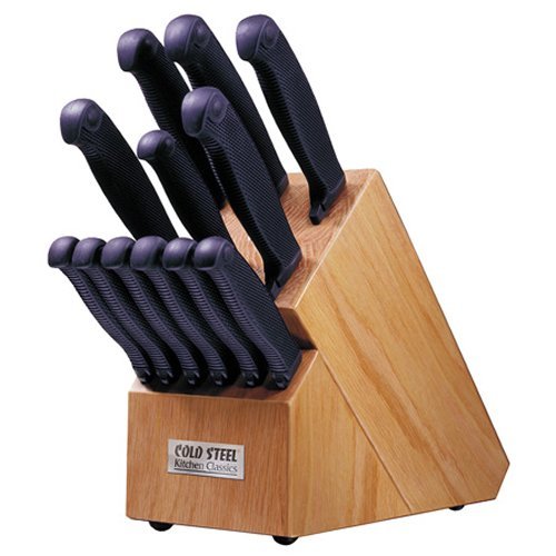 Cold Steel Kitchen Classic Block Set (13 Pcs) with Kraton Handle and Oak Block